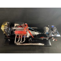 1/4 Scale V8 Run stand with Long polished exhaust QS-RUNSTAND-EXHAUST