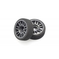 X-Power Mini-Z Foam Tires Mounted Front Medium Soft +1 Offset XP-M03-F-MS-1