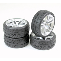 AB2510005 - Absima Wheel Set Onroad "10 Spoke / Profile" silver 1:10 (4 pcs)