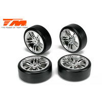 E4D mounted drift tyre & rim Silver TM503302S