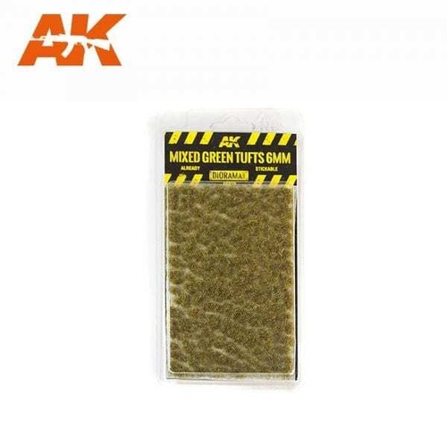 AK-8119 	Mixed Green Tufts 6mm