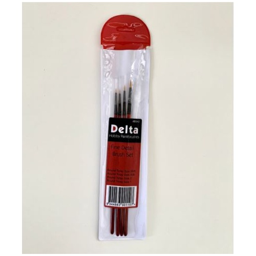 DL BS42 Delta Fine Detail Brush Set With Vinyl Pouch