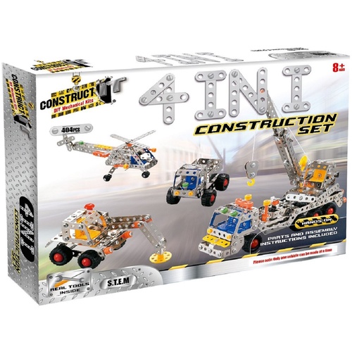 Construct It - 4-in-1 Construction Set 404 Piece Kit