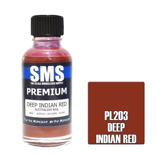 Premium Acrylic Lacquer DEEP INDIAN RED 30ml PL203