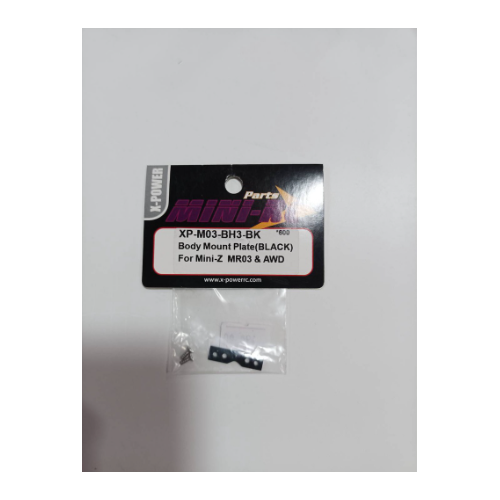BODY MOUNT PLATE FOR AWD & MR-03 (BLACK) XP-M03-BH3-BK