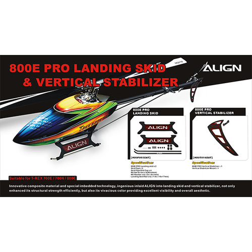 800E PRO Vertical Stabilizer-Black H80T014XA