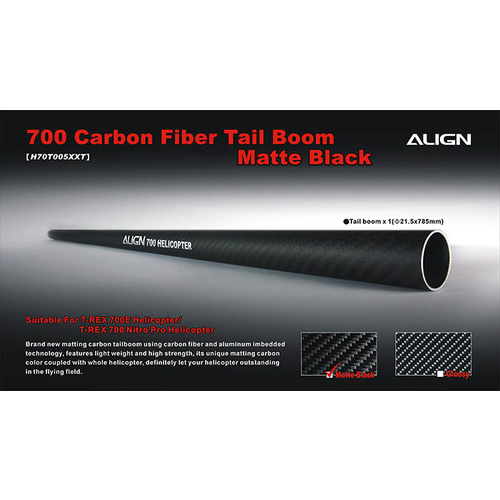 700 Carbon Fiber Tail Boom-Matte Black H70T005