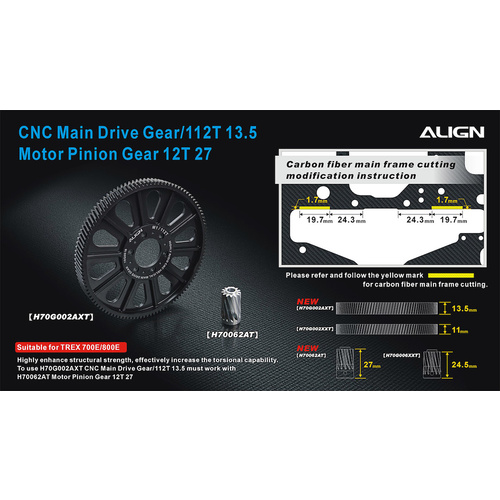 CNC Main Drive Gear/112T 13.5 H70G002AX