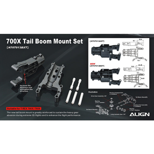 700X Tail Boom Mount Set H70T013B