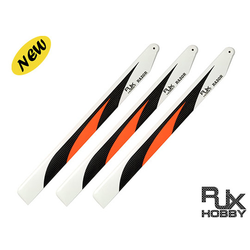 R380O3 - RJX RAZOR Orange 380mm -3 Blades Premium CF Blades-FBL Version