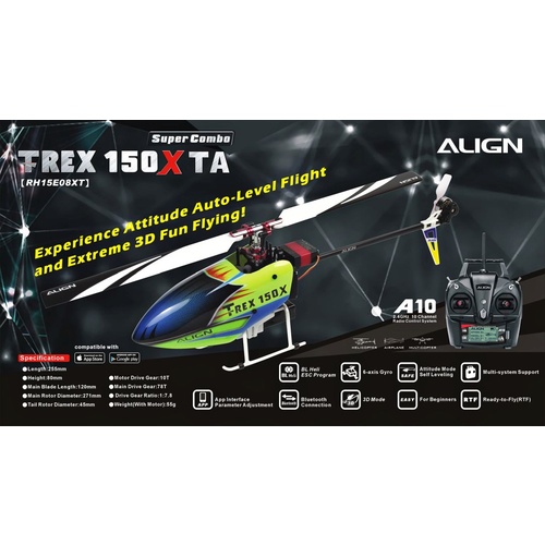 RH15E08X T-REX 150X TA SUPER COMBO (RTF)