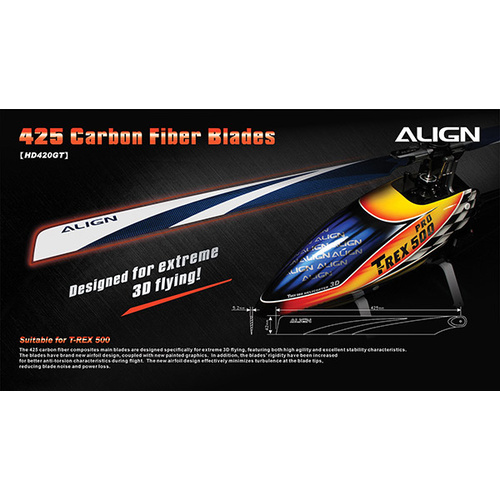 HD420G - 425 Carbon Fiber Blades - Blue
