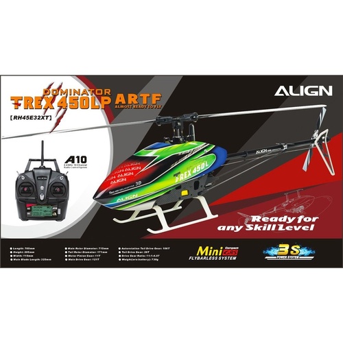 Align T-REX 450LP DOMINATOR ARTF (NO CHARGER) RH45E33X