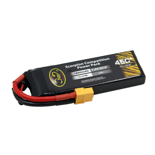 SP1800452XT60 Scorpion Power 1800mAh 45C 7.4V 2S with XT60