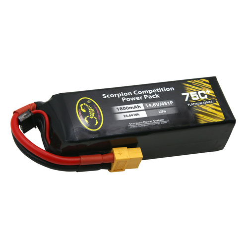 SP1800754XT60 Scorpion Power 1800mAh 75C 14.8V 4S with XT60