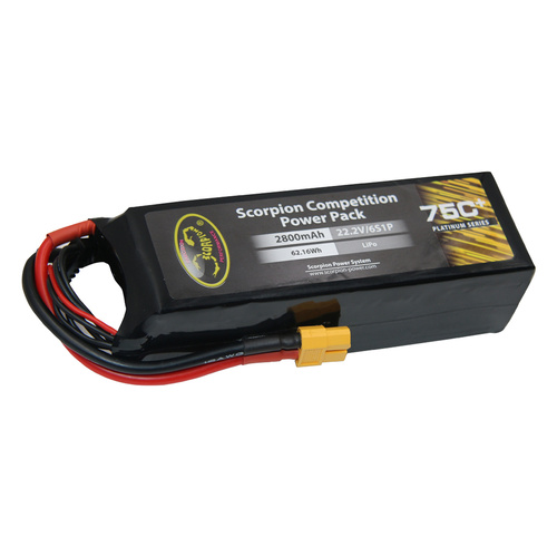 SP2800756XT60 Scorpion Power2800mAh 75C 22.2V 6S with XT60