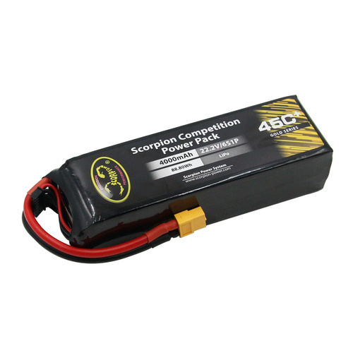 SP4000456XT60 Scorpion Power 4000mAh 45C 22.2V 6S with XT60