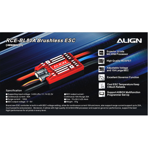 Align RCE-BL80A Brushless ESC HES08003