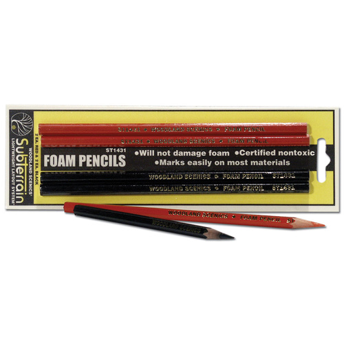 Foam Pencils 2xRed and 2xBlack wds-st1431