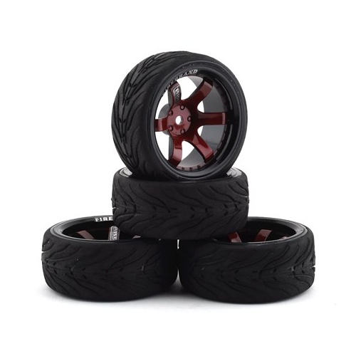 FBR1WHEBLO688	Firebrand RC Bloodshot RT9 Pre-Mounted On-Road Tires (4) (Red/Black)