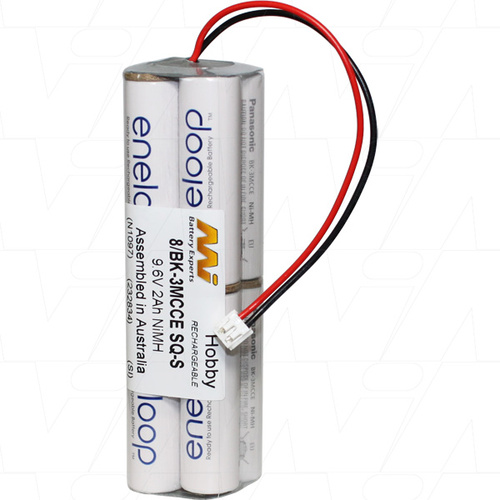 Master Instruments Eneloop 2000mah 9.6v NiMH JR Transmitter Battery with White Connector 8/BK-3MCCE SQ-S