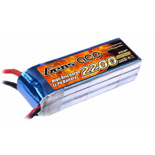 Gens Ace 2200mAh 25C 11.1V Soft Case Lipo Battery (EC3 Plug) GA3S-2200-25C-SE