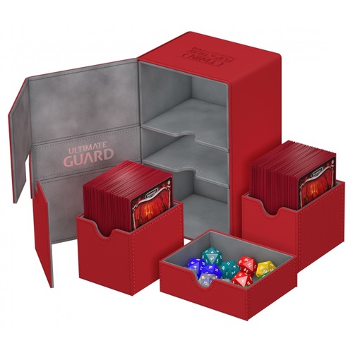 UGD010651 Ultimate Guard Twin Flip´n´Tray Deck Case 160+ Standard Size XenoSkin Red Deck Box
