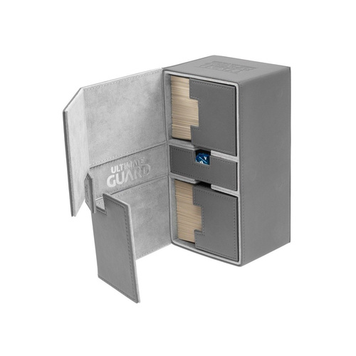 UGD010384 Deck Box Ultimate Guard Twin Flip n Tray Deck Case 200+ Standard Size XenoSkin Grey