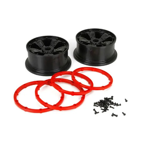 Losi Wheel/Beadlock, Black (2): 1:5 4wd DB XL LOS45005