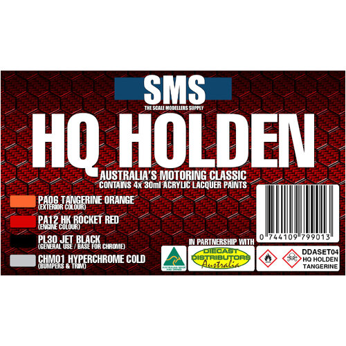 HQ HOLDEN COLOUR SET#4 - TANGERINE DDASET04