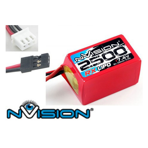 7.4v 2500mah Hump RX Lipo Uni Plug NVO1504