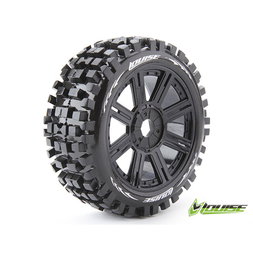 B-Ulldoze Black Spoke 1/8 Tyre & Rim LT325B