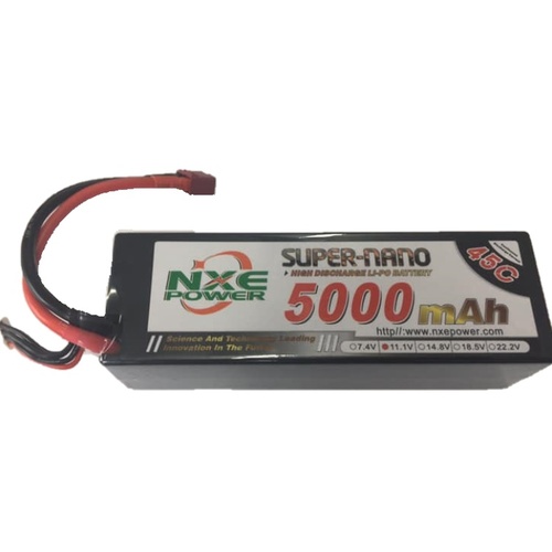 NXE 11.1v 5000mah 45c Hard case Lipo w/Deans 5000HC453