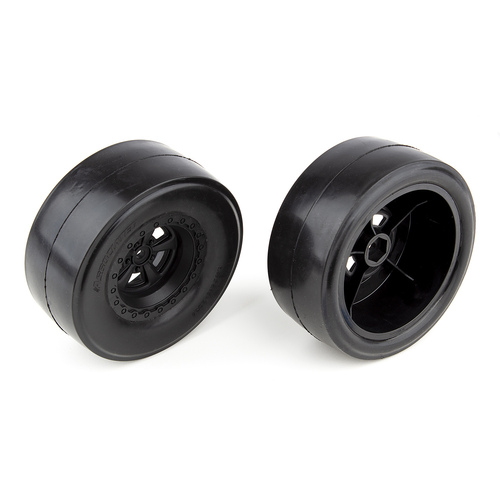 Team Associated DR10 Rear Wheels and Drag Slick Tires, Mounted ASS71072