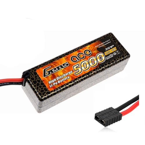 Gensace 5000mah 40C 11.1V Hard Case Lipo (WAS ACE5000340) GA3S-5000-40C-H