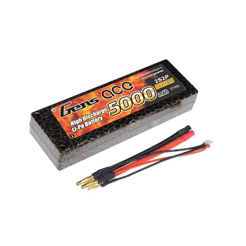 Gens Ace 5000mah 65c 7.4V Hard Case Lipo GA2S-5000-65C-H