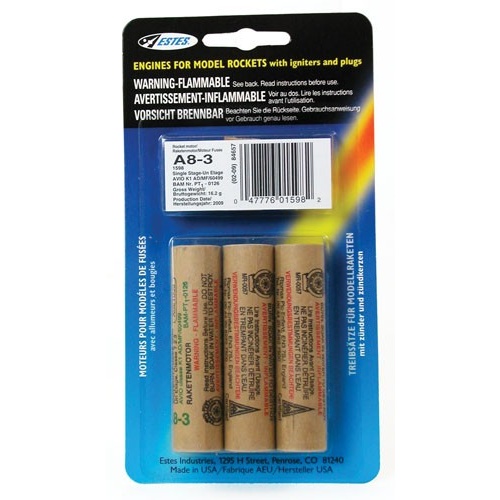 ESTES Engine (3) 6.2gm A8-03 EST-1598