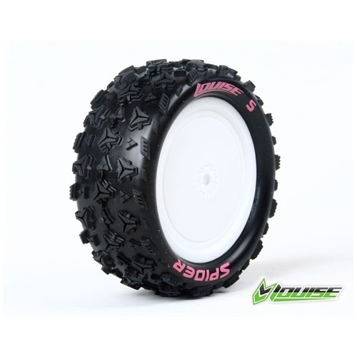 E-Spider 1/10 EP Buggy 4WD Front Tires Soft Comound 2.2" White Rim LT3198SWKF