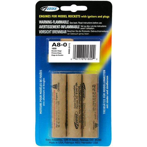 Estes - 18mm Standard Engine A8-0 (3 each) 1600