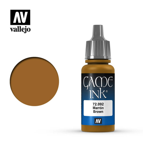 AV72092 Vallejo Game Ink Colour Brown Ink 17 ml