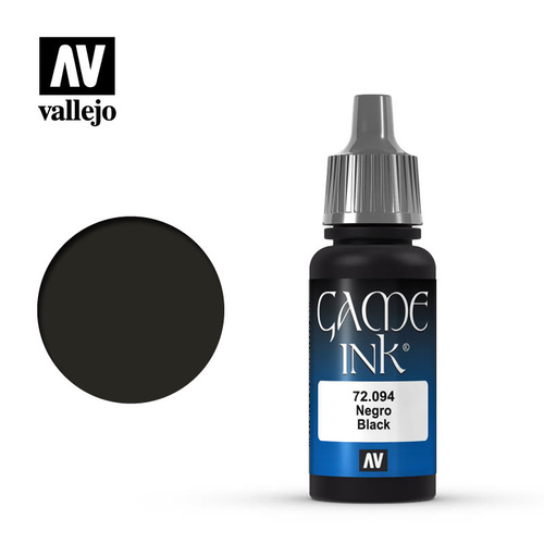 AV72094 - Vallejo Game Ink Colour Black Ink 17 ml