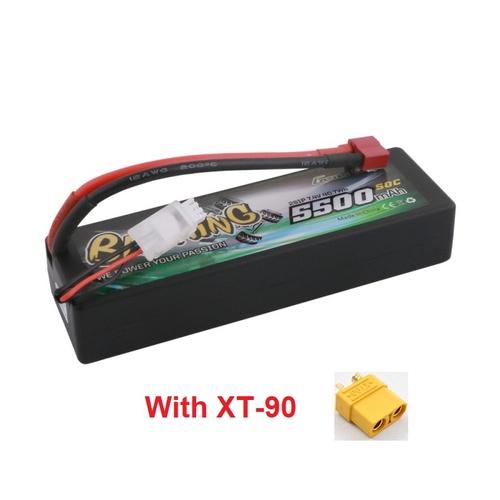 Gens Ace 5500mAh 50C 7.4V Hard Case Lipo Battery (XT-90 Plug) Bashing Series