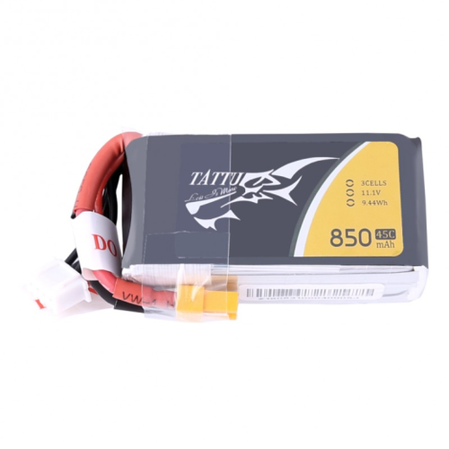 Tattu 850mAh 45C 11.1V Soft Case Lipo Battery (XT30 Plug) TA3S-850-45C