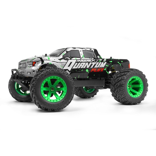 Maverick Quantum MT 1/10 4WD Flux Brushless Electric Monster Truck (Green/Silver) MV150201
