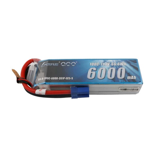 Gens ace 6000mAh 11.1V 100C 3S1P LiPo Battery Pack with EC5 Plug GA3S-6000-100