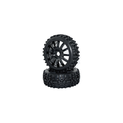 VSKT676008B	1/8 Buggy 12 Spoke Wheel + Badlands Tire Set