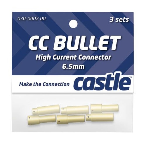 Castle Creations 6.5MM Bullet Connector Set (3 PR) - CSECCBUL653