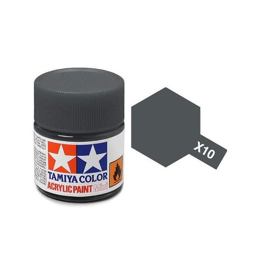 Tamiya Mini Acrylic X-10 Gun Metal - 10ml Bottle T81510