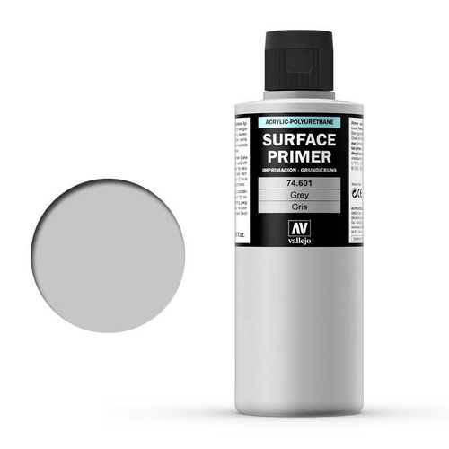 Vallejo Surface Primer Acrylic Polyurethane Grey 200ml AV74601