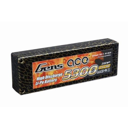 GA2s-5300-30C-H	GENS ACE 5300MAH 30C 7.4V HARD CASE LIPO BATTERY (DEANS PLUG)